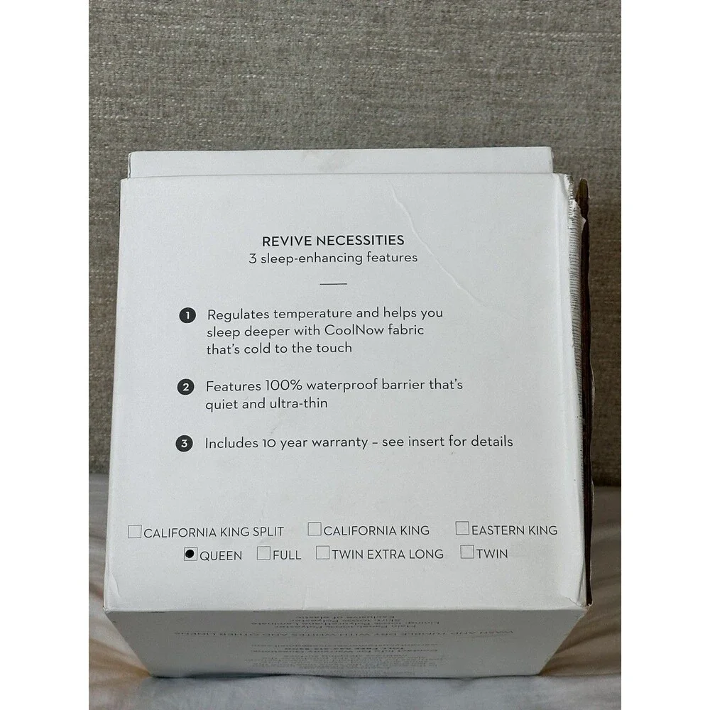 NEW Revive QUEEN Cooling Mattress Protector Waterproof Mite & Allergy Protection